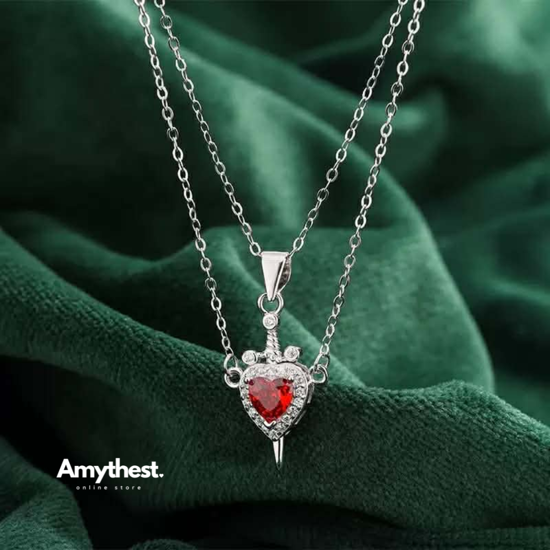 Heart & Sword Necklace – S925 Silver