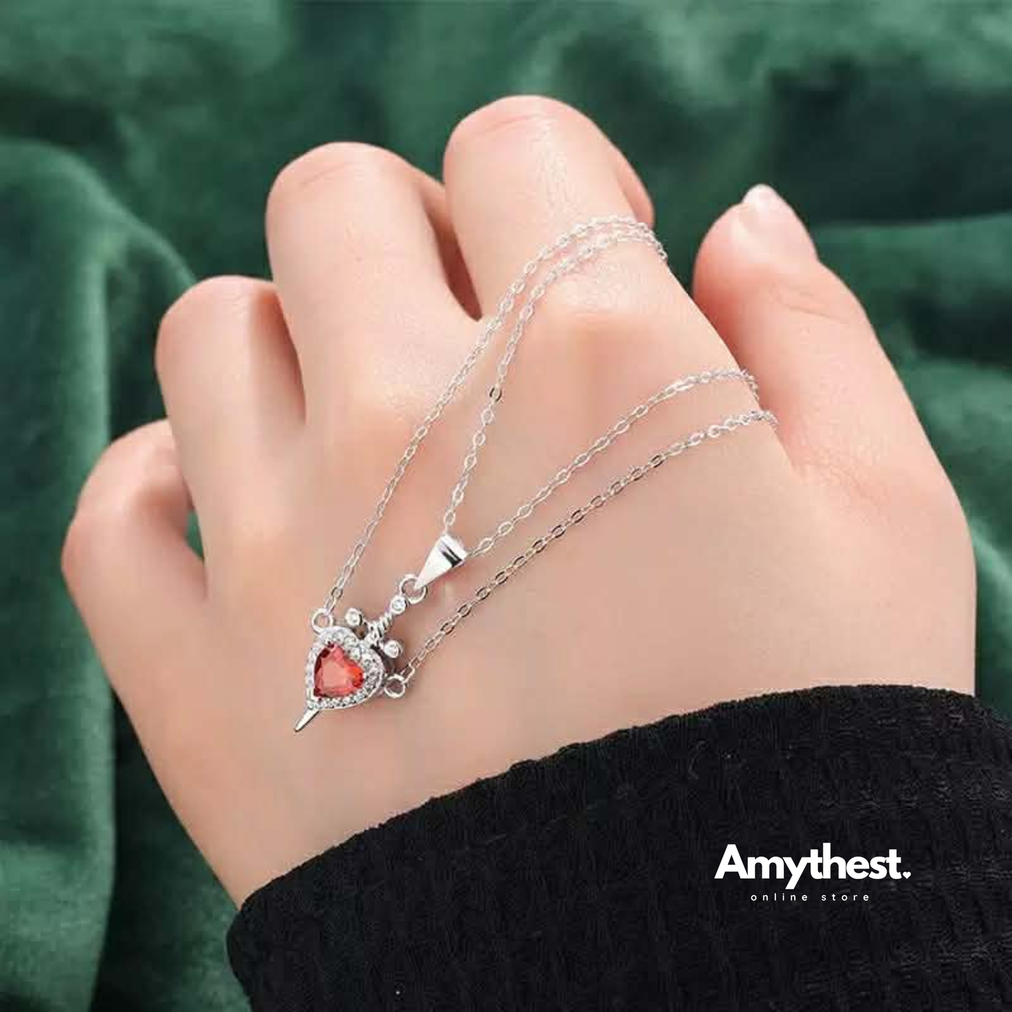 Heart & Sword Necklace – S925 Silver