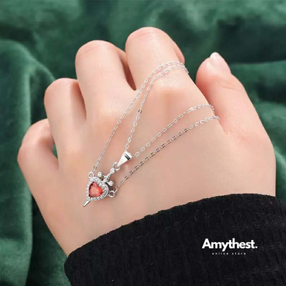 Heart & Sword Necklace – S925 Silver